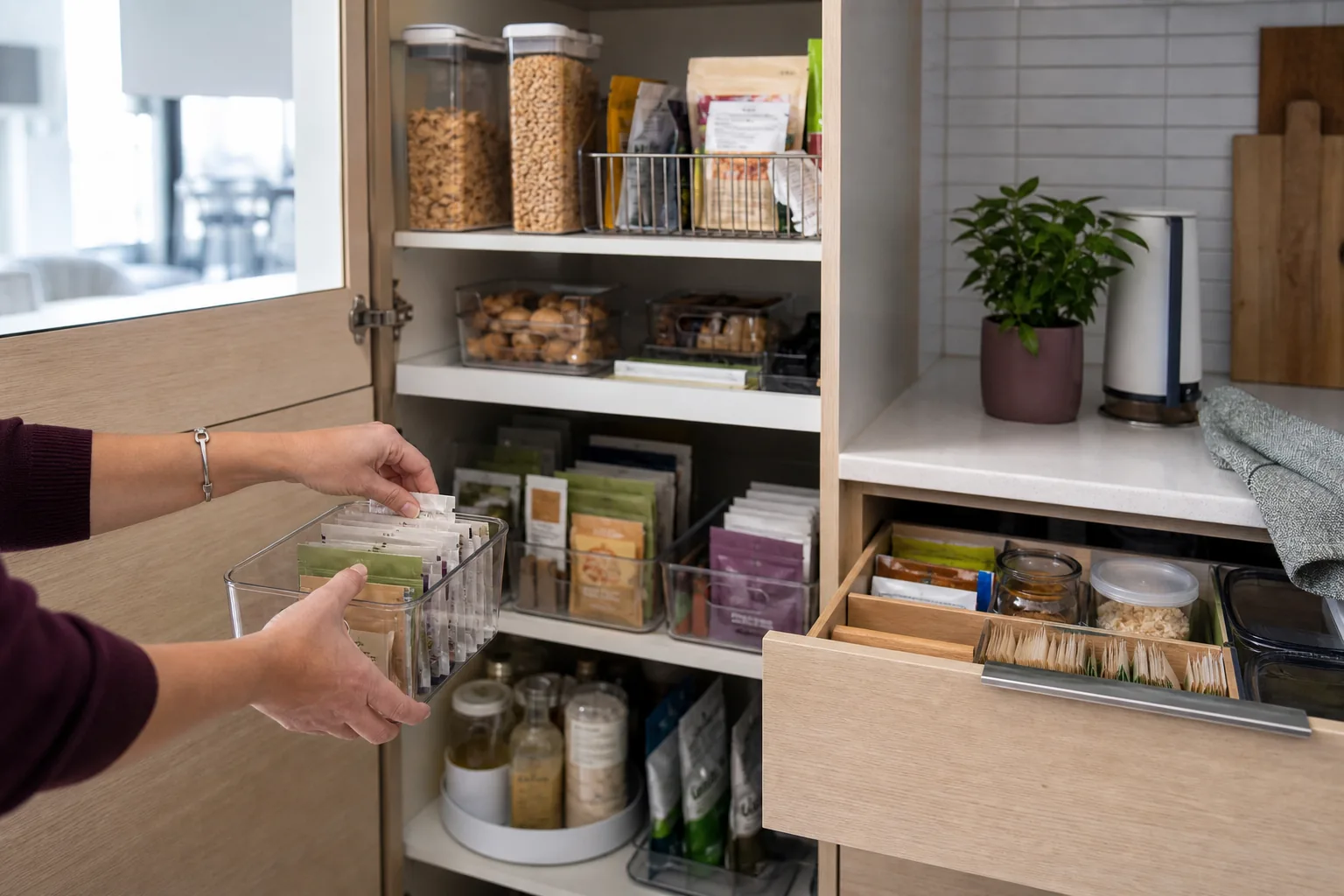 Illustration of practical kitchen and pantry zones